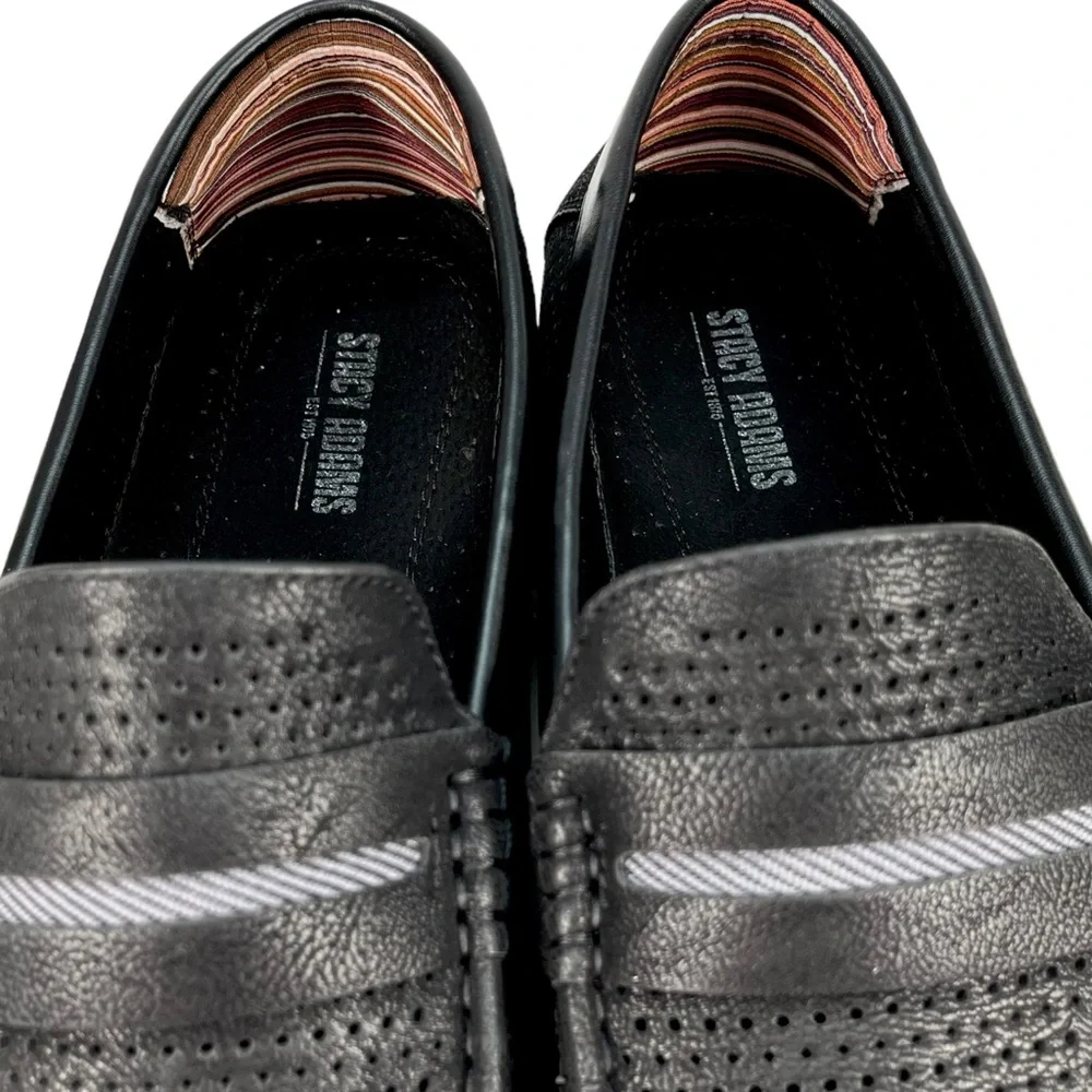 Stacy Adams | Corby Moc Toe Saddle Slip On Black Loafer | Men’s 12 M‎